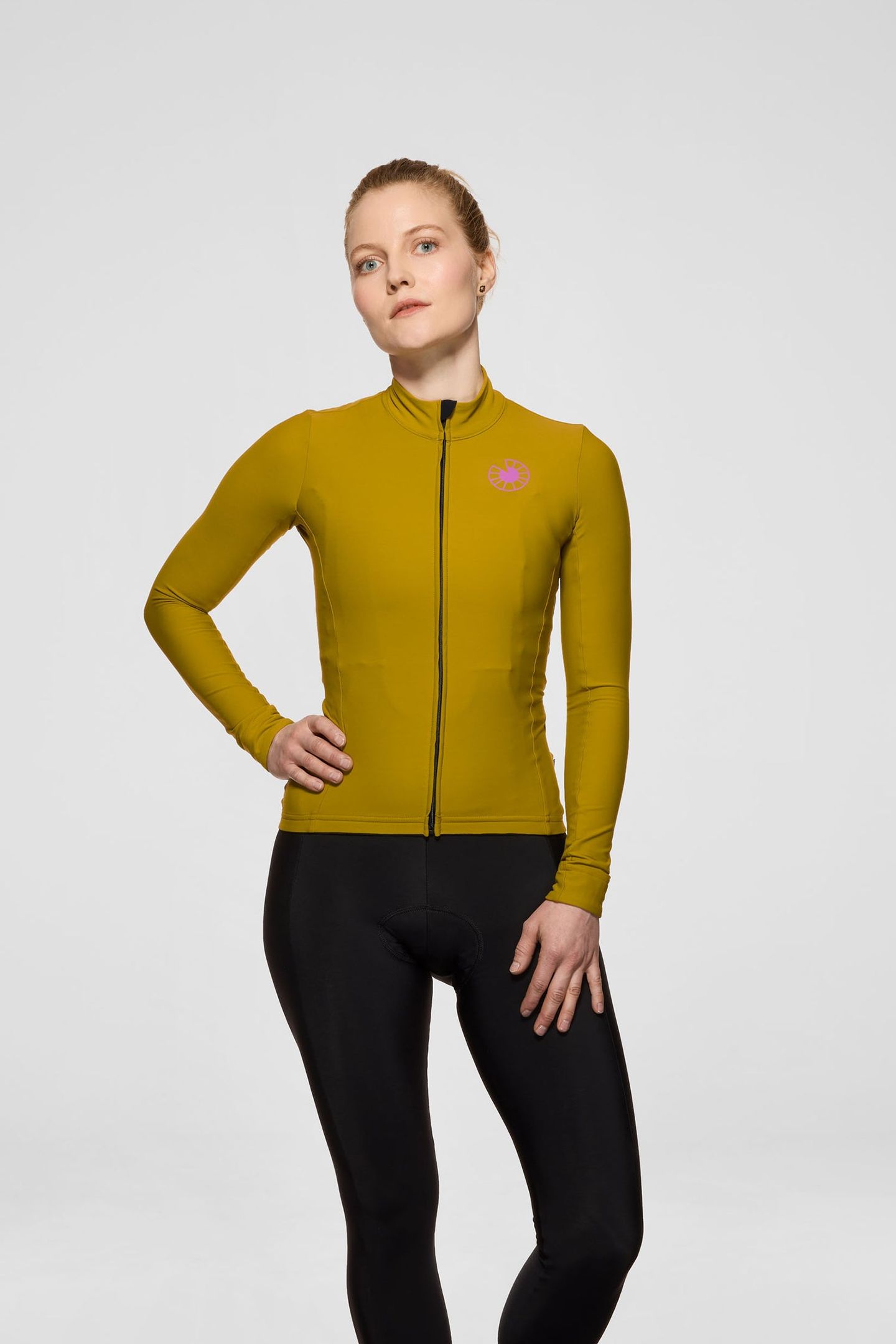 Model is wearing a size XS long sleeve jersey
